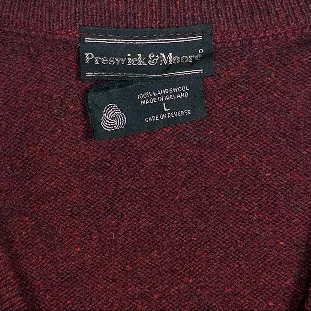 Vintage Preswick & Moore Ireland Made Lambs Wool argyle knit sweater men’s large